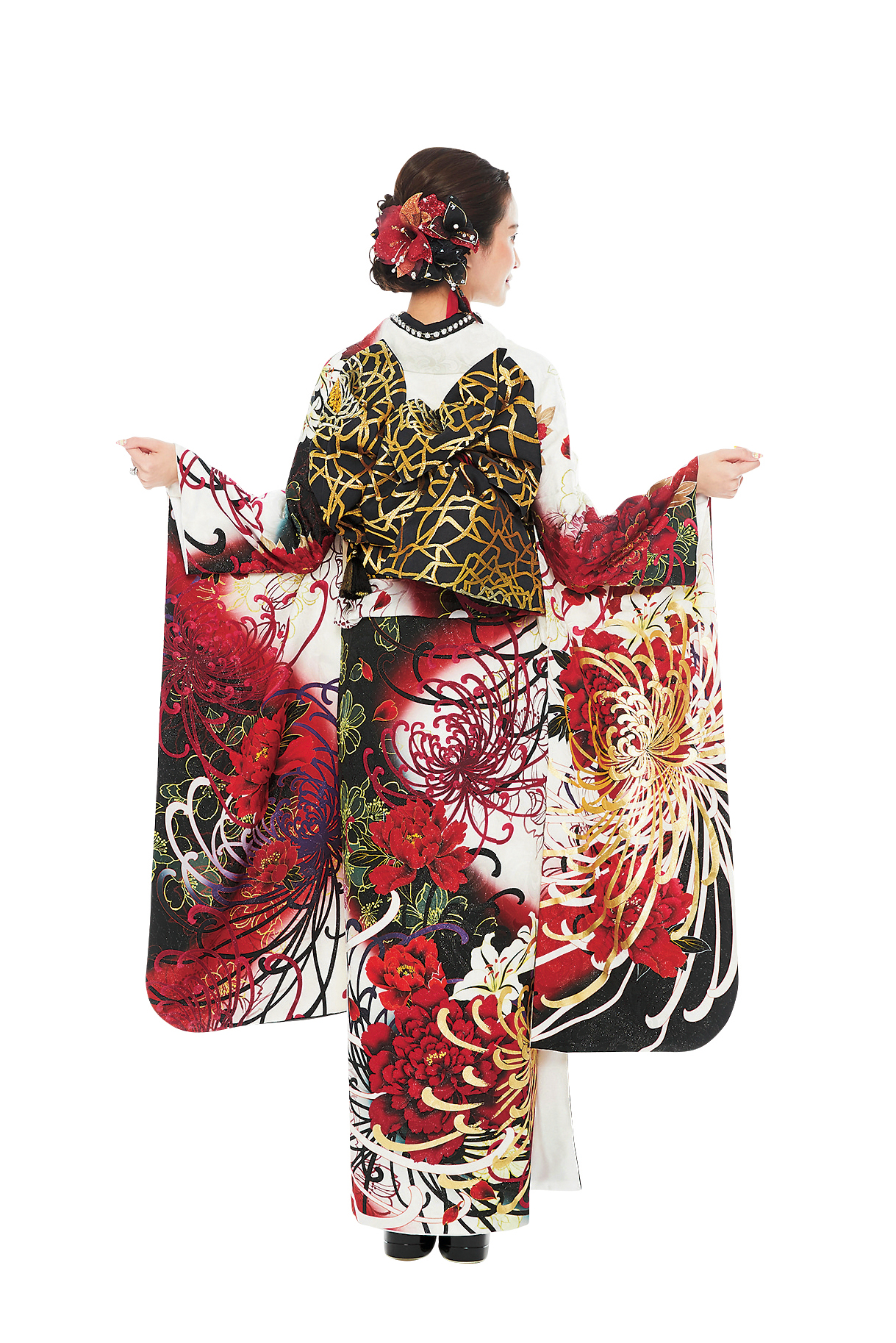 新品 振袖単品 赤地に華やか乱菊 乱菊(I709)｜振袖コレクション｜成人式振袖と振袖レンタルの専門店