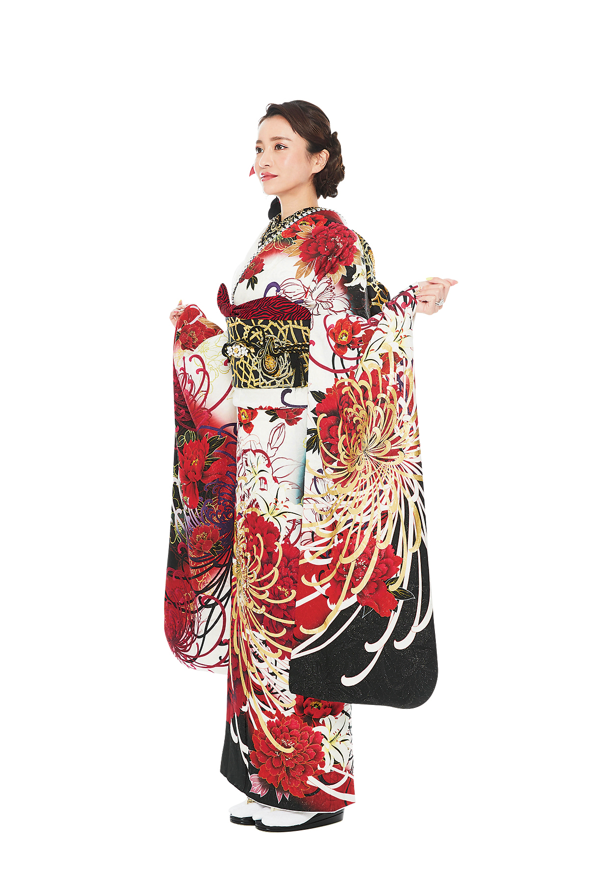 新品 振袖単品 赤地に華やか乱菊 乱菊(I709)｜振袖コレクション｜成人式振袖と振袖レンタルの専門店